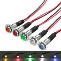 8Mm 12V LED Dash Panel Indicator Waarschuwingssignaal Lamp 5 kleuren