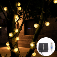 9.5M USB + zonne energie 50 LED String Light Outdoor Garden Path Yard Waterproof Decor Lamp