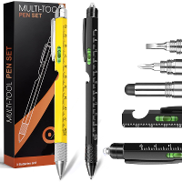 9 In 1 Multi Tool Styluspen met LED licht Flesopener Telefoonhouder Liniaal Platte en Phillips Schroevendraaier Heavy Du