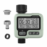 Aangedreven door 2 AA batterijen Automatische besproeiingstimer Tuinirrigatiecontroller voor buiten met LCD display Wate