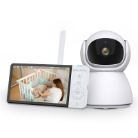 ABM700 5 inch IPS Scherm Draadloze Video Baby Monitor met Nanny PTZ Camera 5000mAh Batterij Tweewegs Audio Liedje Voedin