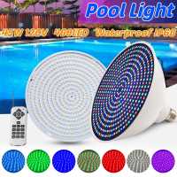 AC120V E27 45W RGBW LED onderwater gloeilamp Afstandsbediening Waterdichte kleurverandering Zwembadlicht