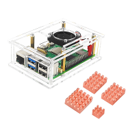 Acryl Beschermende Shell Koelventilator Aluminium Warmteafvoer Puur Koper voor Raspberry Pi 5 Ontwikkelingsbord