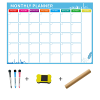 Afneembare koelkast Stick Prikbord Uitwisbaar maand  en weekschema Magnetische kalendersticker Soft Whiteboard set teken