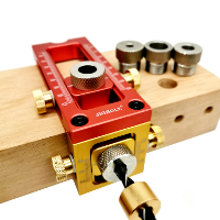 Aluminiumlegering 2 in 1 Schroefmal Verstelbare Dwarspen Boorgeleider Houtbewerkingszakgatmal voor Bedkast Schroefpons L