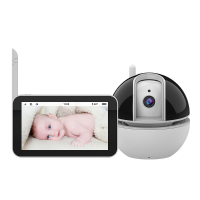 AM540 720P 5 inch babyfoon met PTZ rotatie Camera Temperatuurbewaking IR Nachtzicht Aanraakscherm Huilen Borstvoeding He