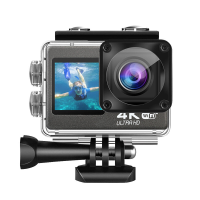 AUSEK AT S60ER 4K 60fps 24MP 4X Digitale Zoom Helm Actie Camera 2.0 Touch Dual Screen EIS WiFi 30M Waterdichte Afstandsb