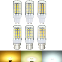 B22 GU10 6W 69 SMD 5050 LED Pure White Warm White Natural White Cover Corn Lamp AC220V