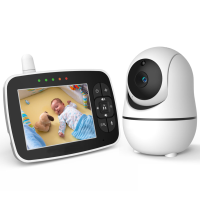 Babyfoon met camera 2,4 Ghz 3,5 inch LCD digitaal scherm en nachtzichtcamera, Dual intercom functie geluid activeren