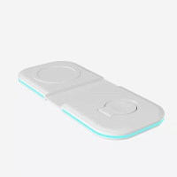 BAKEEY 15W mobiel horloge 2 in 1 opvouwbare draadloze oplader voor iPhone 12/Pro/mini/Por Max snellader