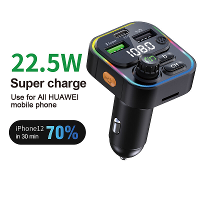 Bakeey 22.5W 2 Usb As +PD Poort FM Bluetooth zender Snellader voor de Auto Draadloze Handsfree Auto Mp3 speler voor Mobi