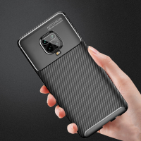 Bakeey Luxe koolstofvezelpatroon schokbestendig siliconen beschermhoes voor Xiaomi Redmi Note 9S / Redmi Note 9 Pro / Re