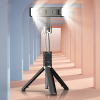 Bakeey Selfie Stick statief van 102 cm, 360° draaibaar met afstandsbediening voor 2 vullichtjes