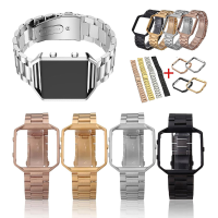 Bakeey stalen horlogekast met metalen omhulsel afdekraam horlogeband voor Fitbit Blaze horloge