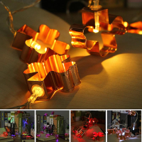 Batterij aangedreven 1.8M LED Iron Flower Fairy String Light Holiday Party Decor Wedding