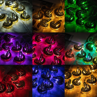 Batterij aangedreven Gold Moon Palace 1.65M 10LED Fairy lichtslinger voor vakantie Kerstmis Indoor Home Decoration