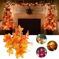 Batterij Powered 1.65M 10LED's Fall Leaves Shaped Indoor Fairy String Light Voor Kerstmis