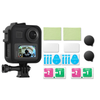 Beschermhoes Shell Frame Lensdop 9H Tempered Film voor GoPro Max Action Sports Camera