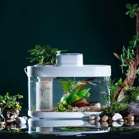 Beschrijvende Geometrie DESGEO C180 9L Aquarium Pro Smart Feeder 7 Kleuren LED Licht Zelfreinigende Filtratie Mini Aquar