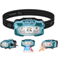 Bewegingssensor LED hoofdlamp met USB oplaadbaar, waterdicht, inductiehoofdlamp voor kamperen, wandelen en noodgevallen