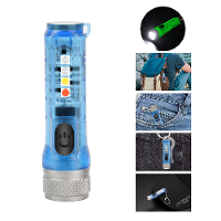 BIKIGHT M300 GITD Groen Zelfverlichtend 400LM 6500K EDC Sleutelhanger Zaklamp met RGB Zijverlichting, Magnetische Staart