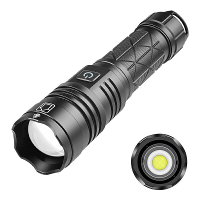BIKIGHT XHP70 1500LM 300m Ultraheldere krachtige zaklamp Krachtige LED zaklamp Type C Oplaadbaar Telescopisch Zoomen