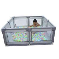 Bioby 1.5X1.5M Kinderspeeltuin Meubels Baby Box Bed Barrières Veiligheid Modulaire Vouwen Baby Park Babybedje Ballenbad