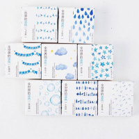 Blauwe Ster Wolken Vogel Regendruppel Sticker voor Fotoalbum Scrapbook Diy