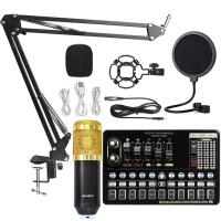 BM800 Condensatormicrofoonset Pro Audio Studio Geluidsopname Microfoon met V10X PRO Multifunctionele Bluetooth Geluidska