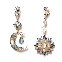 Bohemian Trendy Star Sun Moon Rhinestone Crystal Stellar oor Drop Earring voor vrouwen sieraden