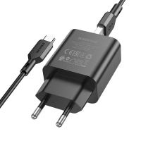 BOROFOON Lente Enkele Poort QC 3.0 18W EU Lader Adapter en USB Type C Kabel Set Voor iPhone 13 Pro Max 13 Mini Voor Xiao