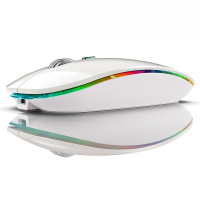 BOW RGB 2.4G+Bluetooth Draadloze Muis Backlight Jiggler Muis Oplaadbaar Stille Ergonomische Muizen voor iPad Laptop Comp