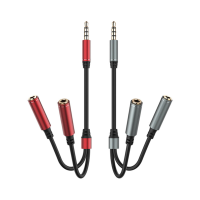 BYZ BC 021 3,5 mm mannelijk naar dubbel 3,5 mm vrouwelijk audiokabel adapter headset combo voor bedrade koptelefoon mobi