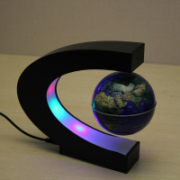 C Vorm Magnetische Levitatie Zwevende Wereldbol Kaart Met LED Lichtjes
