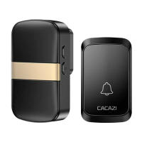 CACAZI Draadloze Deurbel 60 Chimes 5 Volume Waterdichte knoppen 300M Remote Home Smart Muziek Deurbel US EU UK plug Ontv