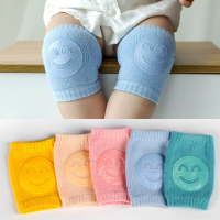 Cartoon Smile Kids Knie Kads Baby Terry Sokken Kruipen Uitgifte Antislip Kniebeschermers Elleboogbeschermers
