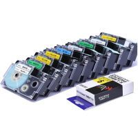 CIDY 1 Rol 9/12mm Label Tape Compatibel Casio Label voor Casio KL 780 KL 60 KL 170 KL 120 KL 820 CW L300 KL 7400 KL 8800