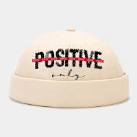 Collrown Heren Effen Letterpatroon Skull Cap Verstelbare Zonnescherm Brimless Beanie Landlord Cap