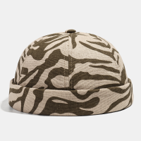 Collrown Khaki Skull Cap Katoen Diverse patronen Verstelbare pet Randloze hoeden
