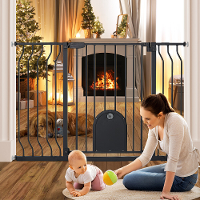 Comomy 31 45'' Extra Wide Babyhekje met Verstelbare Deur Bovenaan de Trap Huisdierhekje