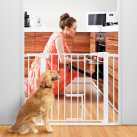 Comomy extra breed huisdierhek voor hond kat dier, babyhek hek pennen met draaideur kinderen spelen poort 30