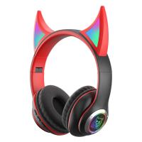 CR STN 29 Duivelshoorn headset Draadloos BT5.0 HIFI Stereogeluid IPX5 Ruisonderdrukking Colorful RGB verlichte over ear 