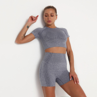 Dames Hoge taille Yoga Sets Hoge Elasticiteit Skinny Sneldrogend Yoga Sets Yoga Shirt Yoga Shorts Fitness Gym Workout Ha