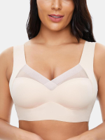 Dames naadloze mesh Plus Maat stiksels Classic Licht gevoerde brede bandjes BH