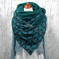 Dames Plus Fluwelen Dikte Bloemmotief Mode Casual Winter Outdoor Warm houden Sjaal