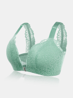 Dames Voorsluiting Beauty Back Lace Draadloze Ademende Licht Gevoerde BH
