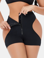 Dames Zip Front Cut Out Ademend Hip Lift Hoge Taille Panty Body Shaper Shapewear