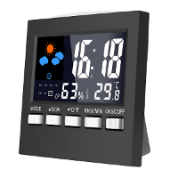 DC 001 Digitale Wekkers LCD Temperatuur Vochtigheid Weerstation Display Tafelklok