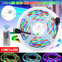 DC12V 3X5 M / 10 M LED Strip Licht Niet waterdicht 3528 RGB Tape Lamp voor Kamer TV Party Bar + Afstandsbediening