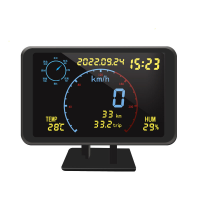 DC5 24V Auto GPS Multifunctionele snelheidsmeter HUD Head up Display Kompas Hoogte Temperatuur Vochtigheid